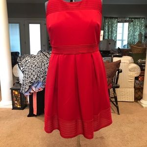 New Lane Bryant scuba fit and flare dress in red.